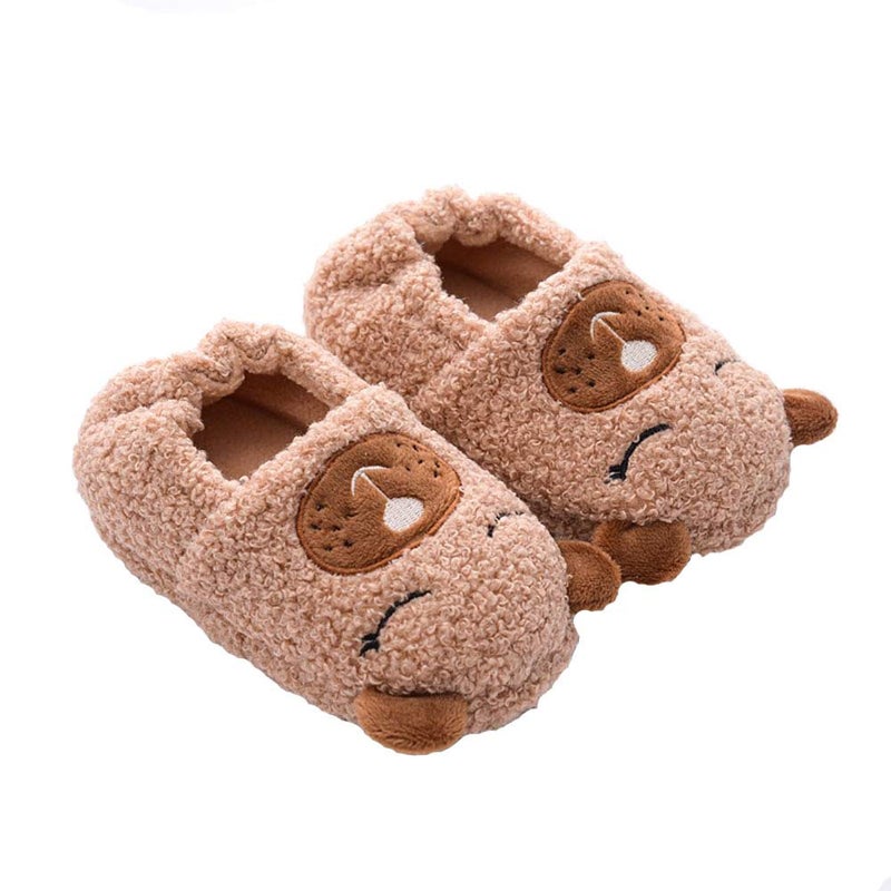 LZSYC Boys Slippers For Warm Bear Plush Slippers,9-10 Toddler - Image 1